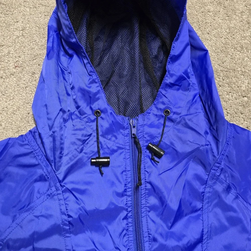 Vintage 90s REI Blue Nylon Windbreaker‎ Jacket Mens XL Hooded Full Zip Outdoor